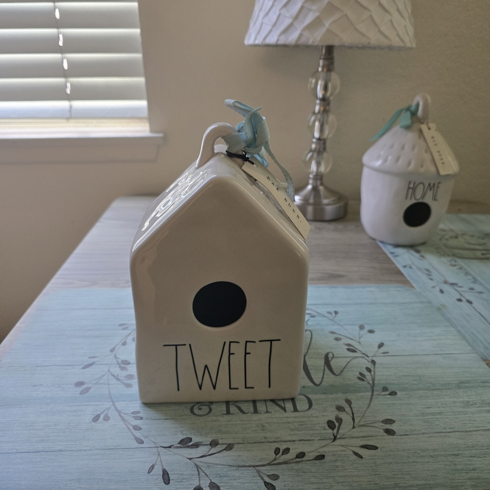 Rae Dunn Cream Birdhouse with Black Accents